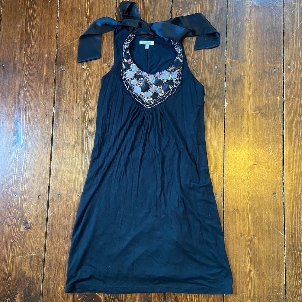 Anthropologie by Bordeaux Los Angeles Little Black Dress w/ Embellished Neckline